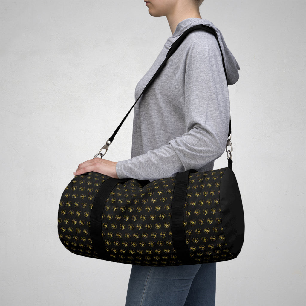 Black & Gold Fleur Duffel Bag – Elegant Travel Gym Bag