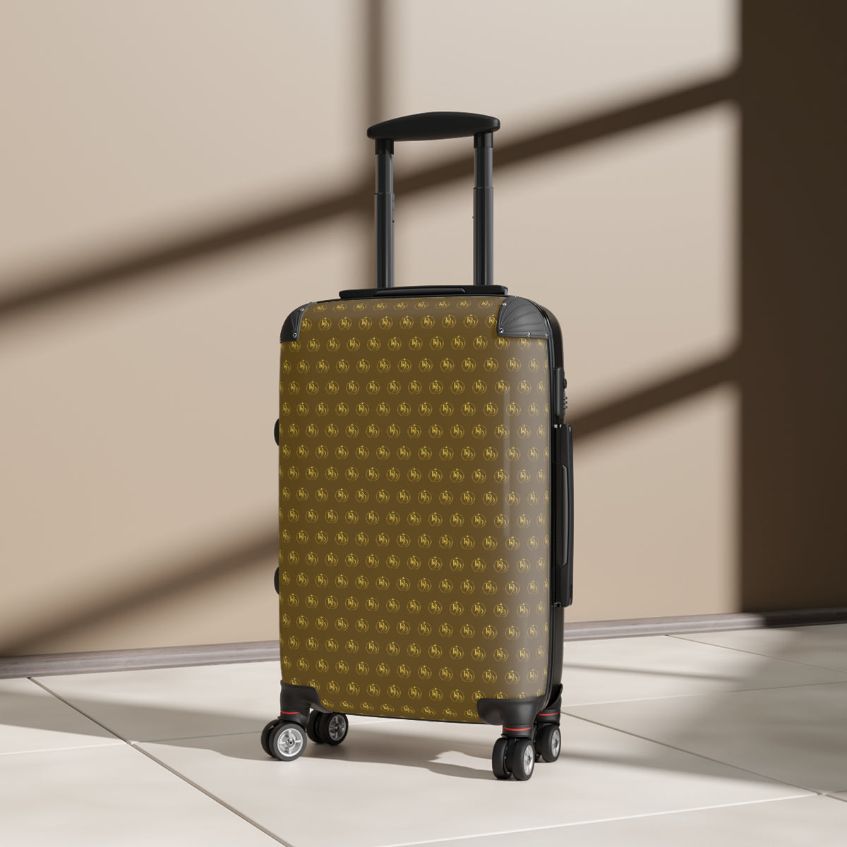 DBD Brown & Gold Fleur Suitcase