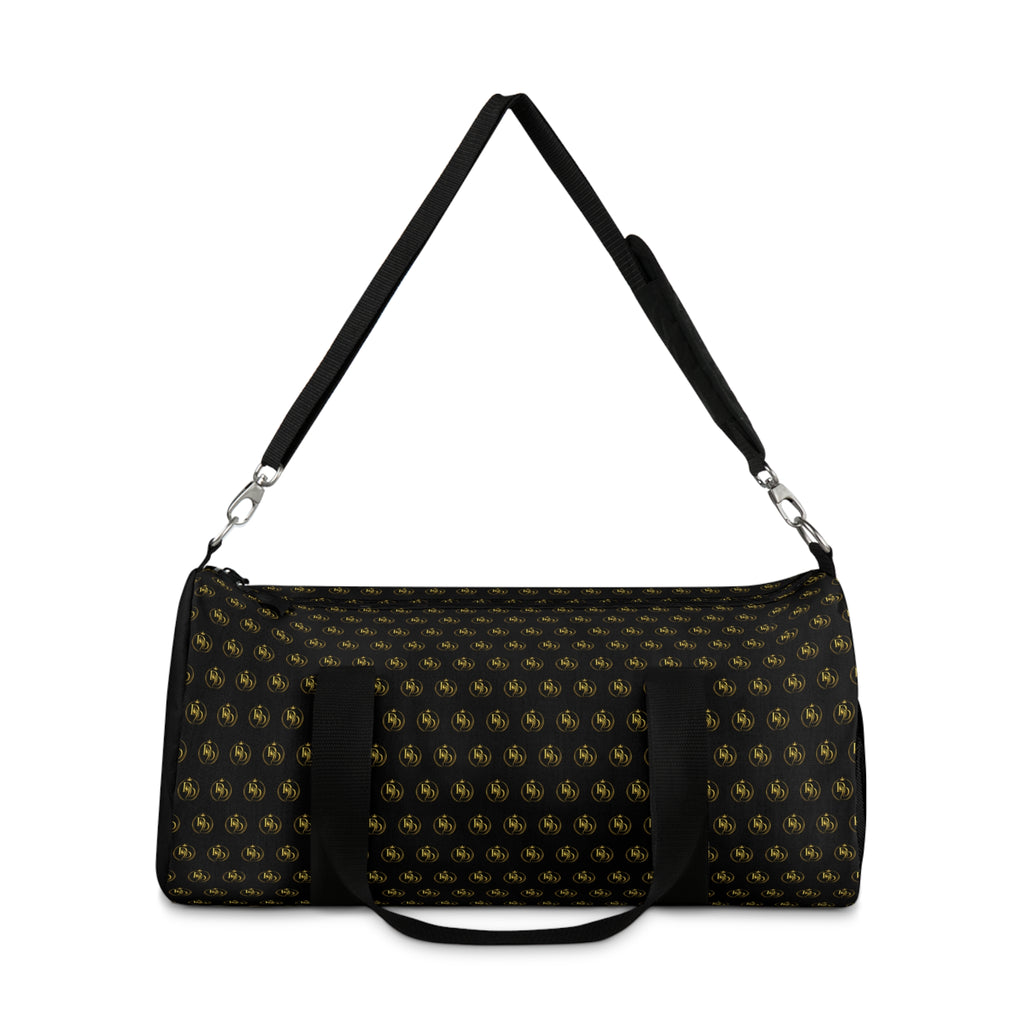 Black & Gold Fleur Duffel Bag – Elegant Travel Gym Bag