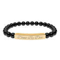 DBD Engraved Onyx Stretch Bracelet