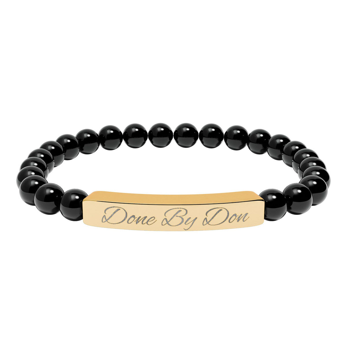 DBD Engraved Onyx Stretch Bracelet
